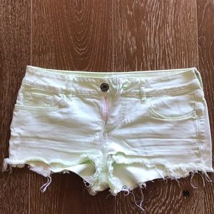 Jeans shorts, frayed at the bottom